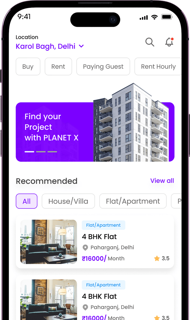 Planet X App Interface Preview Left